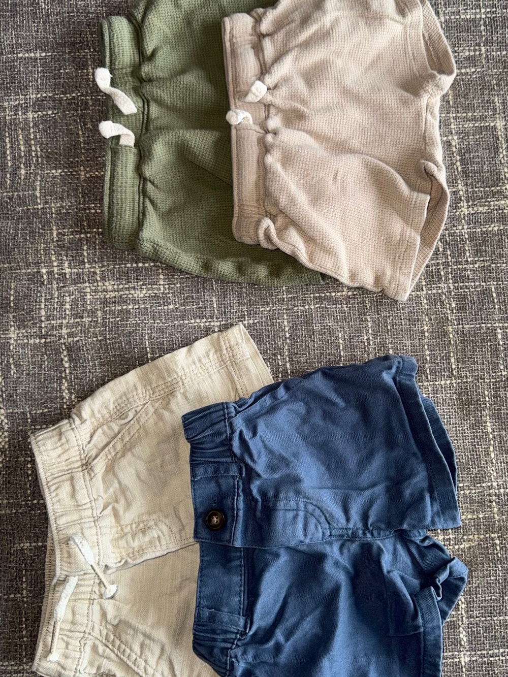 Set of Kids Shorts in Olive, Khaki, Navy, and Beige